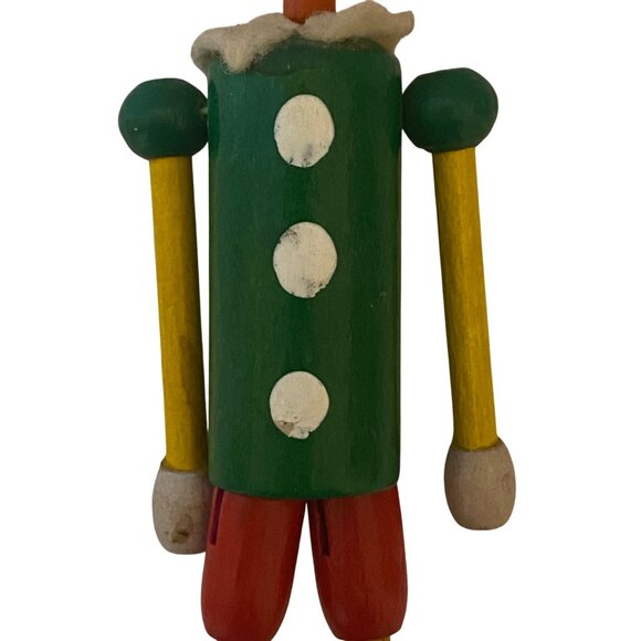 Vintage Wooden Pinocchio Figurine Christmas Ornament Movable Limbs Hand Painted - Picture 4 of 10